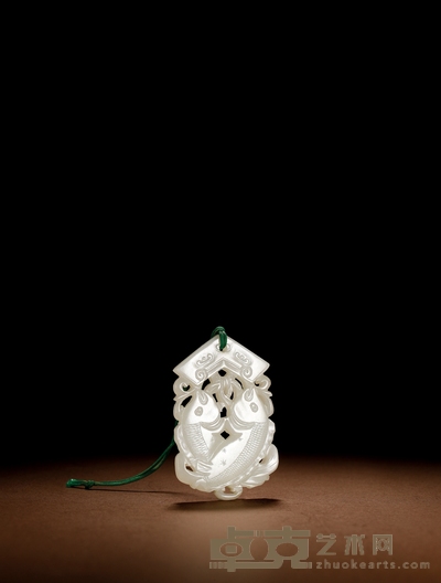 清·白玉吉庆有余佩 长:6.2cm宽:4cm