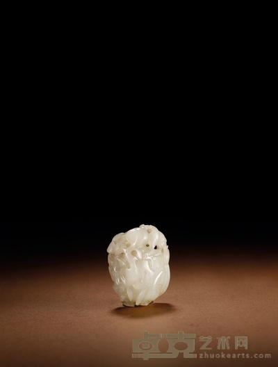 清·白玉三多纹把件 长:4.9cm宽:3.5cm