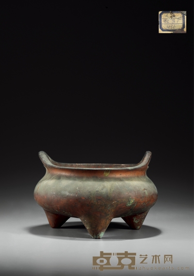 铜桥耳炉 口径18×13cm