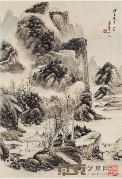 黄宾虹 林溪栖隐图 38.5×26cm
