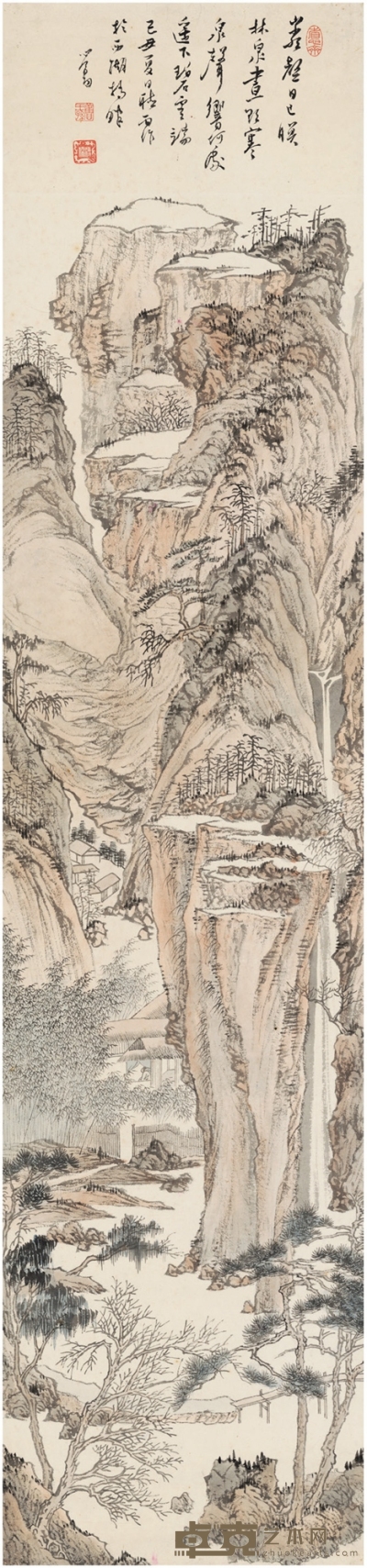 溥 儒 岩壑林泉图 123×28.5cm  