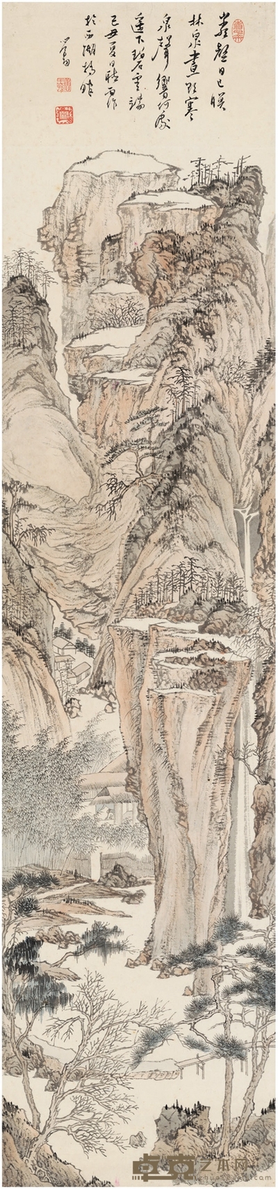 溥 儒 岩壑林泉图 123×28.5cm