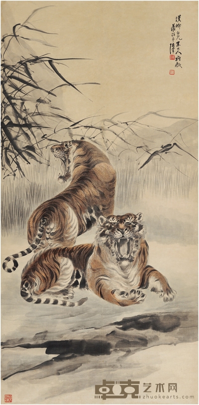 张善孖 为张学良作 猛虎图 130×64cm