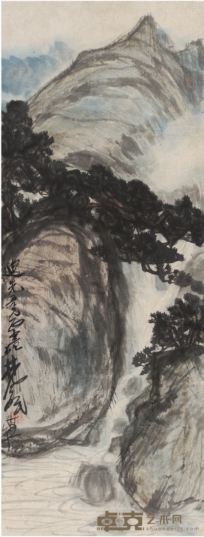 林风眠 松涧奔泉图 96×36.5cm