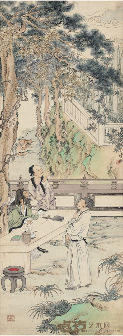 徐 操 松下高士图 104×38cm