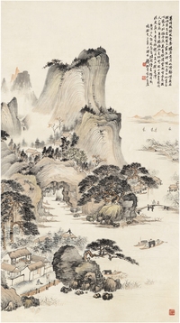 钱松嵒 湖山春色图