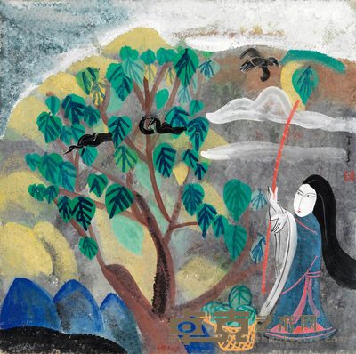 丁立人 人物 69×69cm