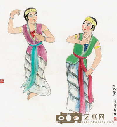 关 良 西爪哇舞 75×69cm