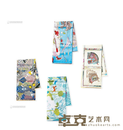 爱马仕  丝质丝巾 （一组四件） 90×90cm