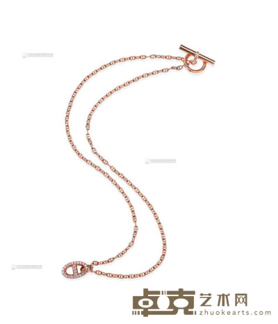 爱马仕 2020年 18K玫瑰金镶嵌满钻石FARANDOLE项链 长0.84×直径1.4×C40cm