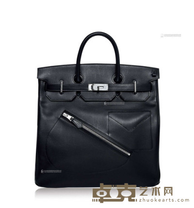 爱马仕 2023年 限量版 黑色EVERGAIN皮HAC40 ROCK包附银色金属配件 长40×高40×直径23cm