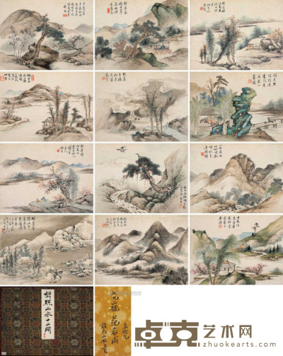 樊熙 山水册 册页 （十二开） 18×24.5cm×12