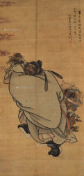 黄应谌 1678年作 钟馗引福 立轴