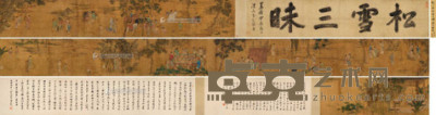 佚名 临李公麟莲社图手卷 手卷 引首26×127.5cm；画心26×531cm；题跋29×230cm