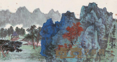 谢稚柳 1994年作 云山秋色 镜心 47×89cm