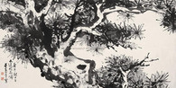董寿平 1990年作 墨松 镜心