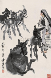 黄胄 1962年作 牧驴图 立轴