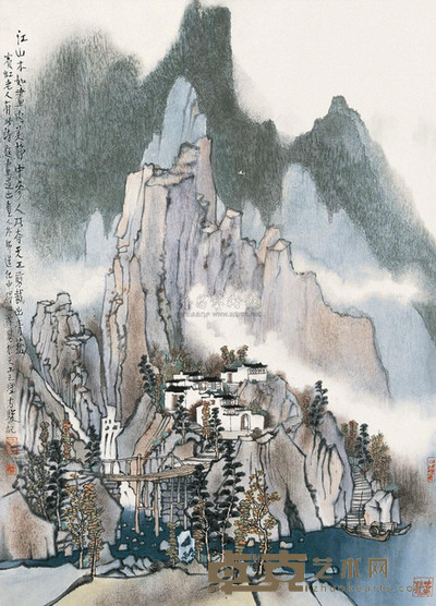 方骏 山江如画 镜心 69×49cm