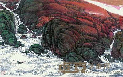 郑百重 2007年作 红霞紫蟹 镜心 60×96cm