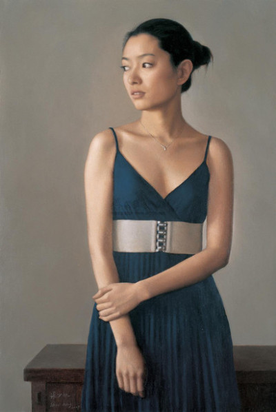 张少航 2007年作 穿蓝裙子的女孩