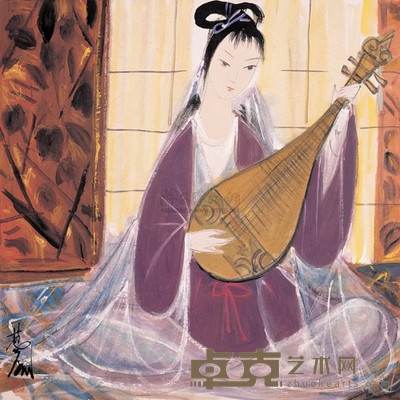 林风眠 紫衣仕女 66×67cm