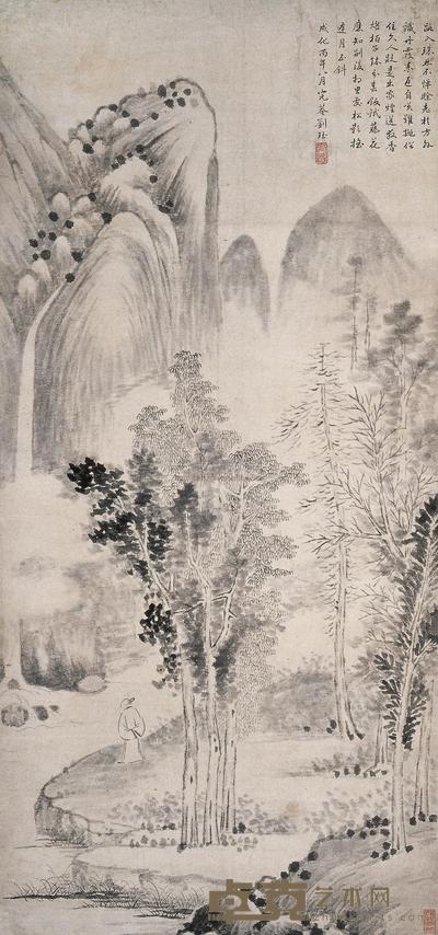 刘珏 山水 立轴 119×55cm