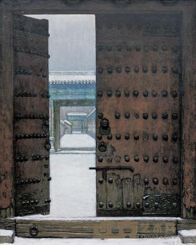 李凯 1987年作 雪后宫门 100×80cm