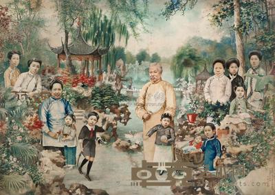 徐悲鸿 1917年作 康南海六十行乐图 镜框 86×120cm