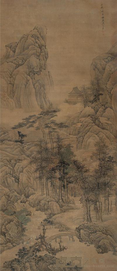 樊圻 策驴归庄图 立轴 222×95.5cm