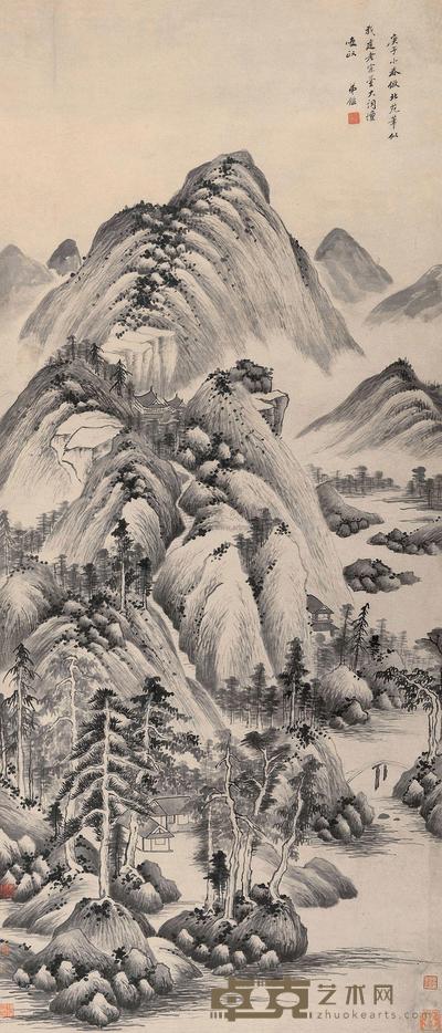 王鉴 仿北苑山水 立轴 170×71.5cm