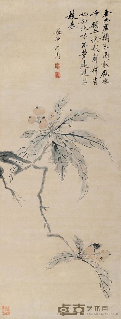 沈周 （传） 花卉 立轴 99×37cm