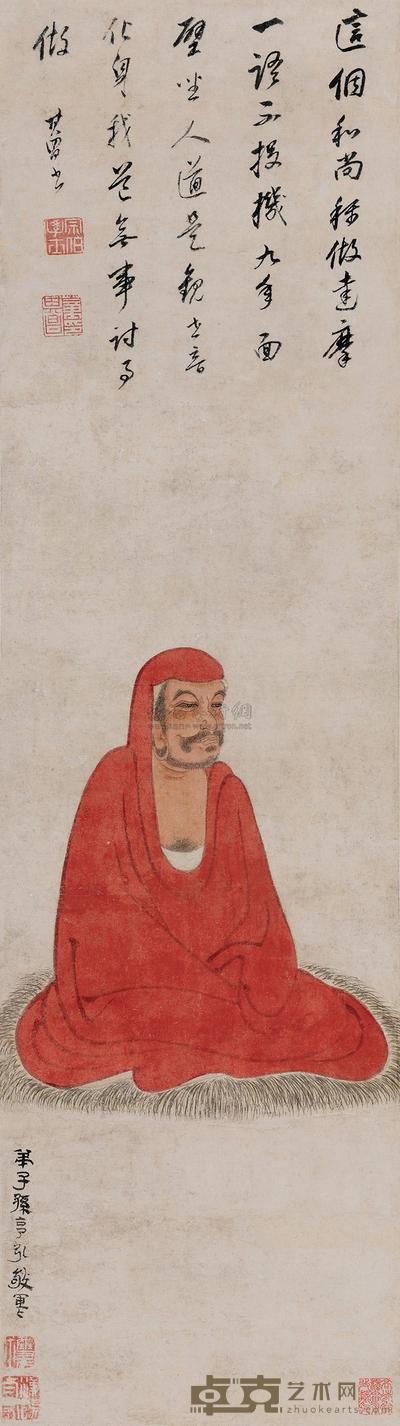 孙克弘 红衣达摩   立轴 97×27cm