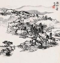 宋文治 溪山小景 镜心