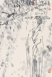 吴山明 2003年作 春雨 立轴