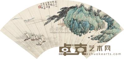 汪琨 帆影映重山 扇面 18×47cm