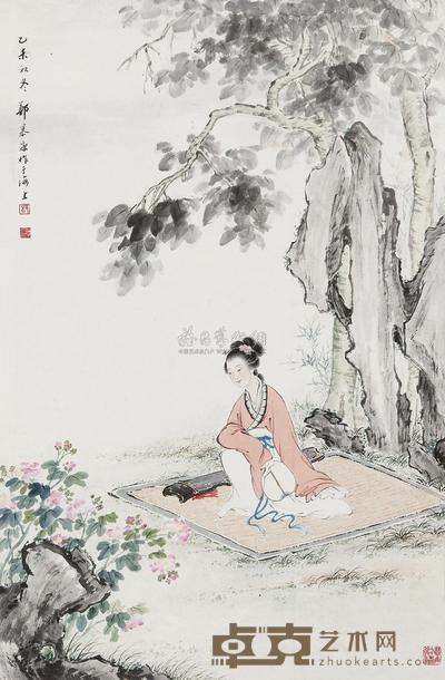 郑慕康 1955年作 赋词图 立轴 68×44cm