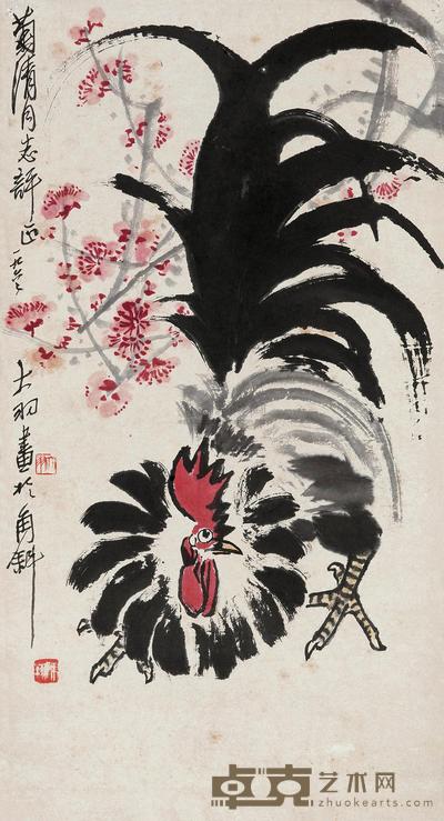 陈大羽 1967年作 大吉图 立轴 89×48cm