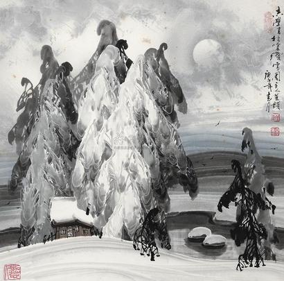 于志学 1990年作 雪景风光系列之三 镜心