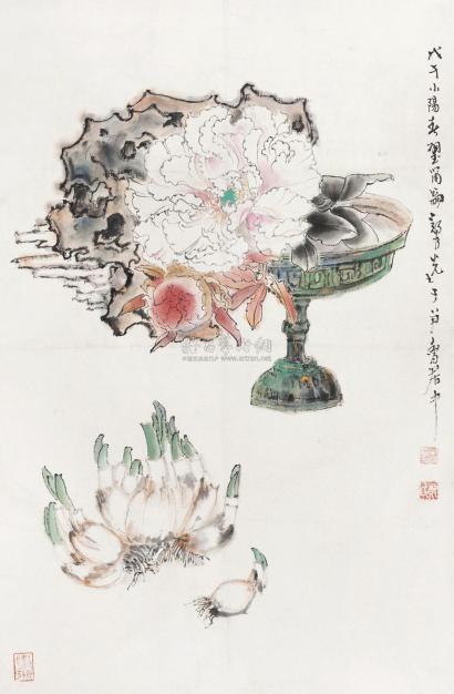 郑乃珖 1978年作 花卉 立轴