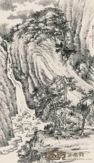 杨元溥 1935年作 古木清泉 立轴 142×80cm