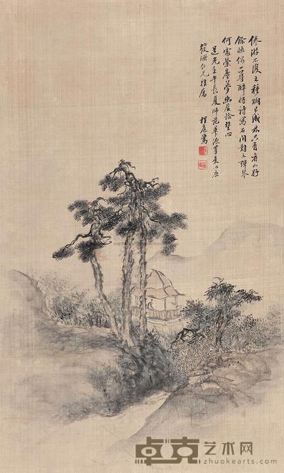 程庭鹭 1822年作 幽居图 立轴 64×39cm