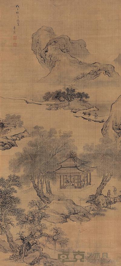 李寅 秋意山水 立轴 103×46cm