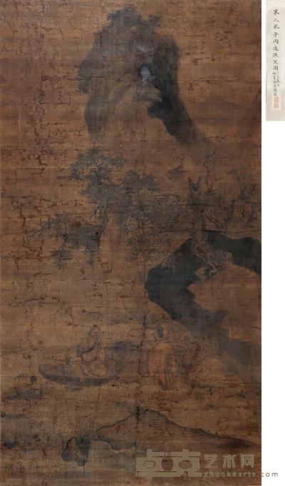 佚名 孔子问道渔父图 立轴 152×80cm