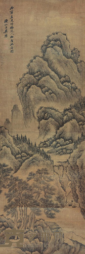 吴历 1686年作 松壑幽居图 立轴 110×37cm