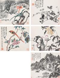 李吉寿 山水花鸟 镜心