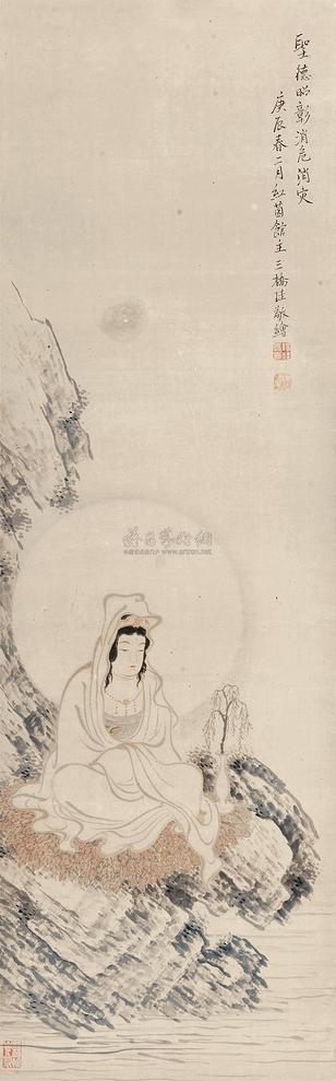 胡三桥 1880年作 观音像 立轴