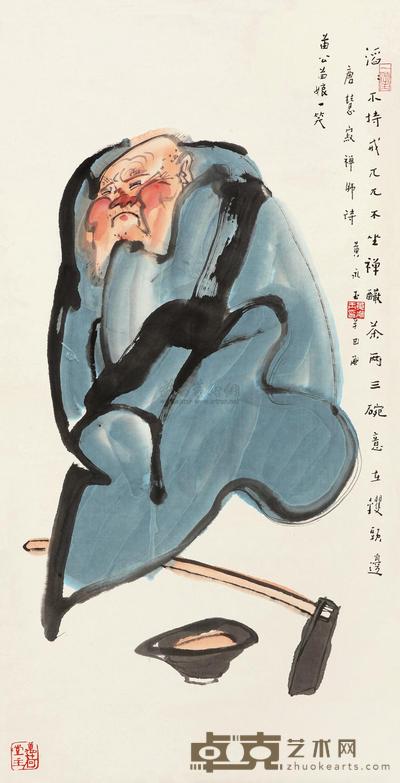 黄永玉 2001年作 慧寂禅师 镜心 135×68cm