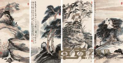 刘兆平 山水 （四帧） 镜心 68.5×32.5cm×4