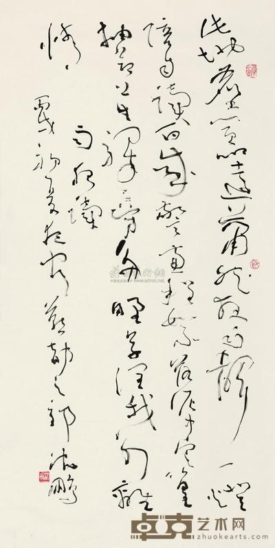 沈鹏 2006年作 雨夜读 镜心 137.5×68.5cm