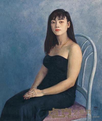 孙为民 1993年作 黑衣少女 100×80cm